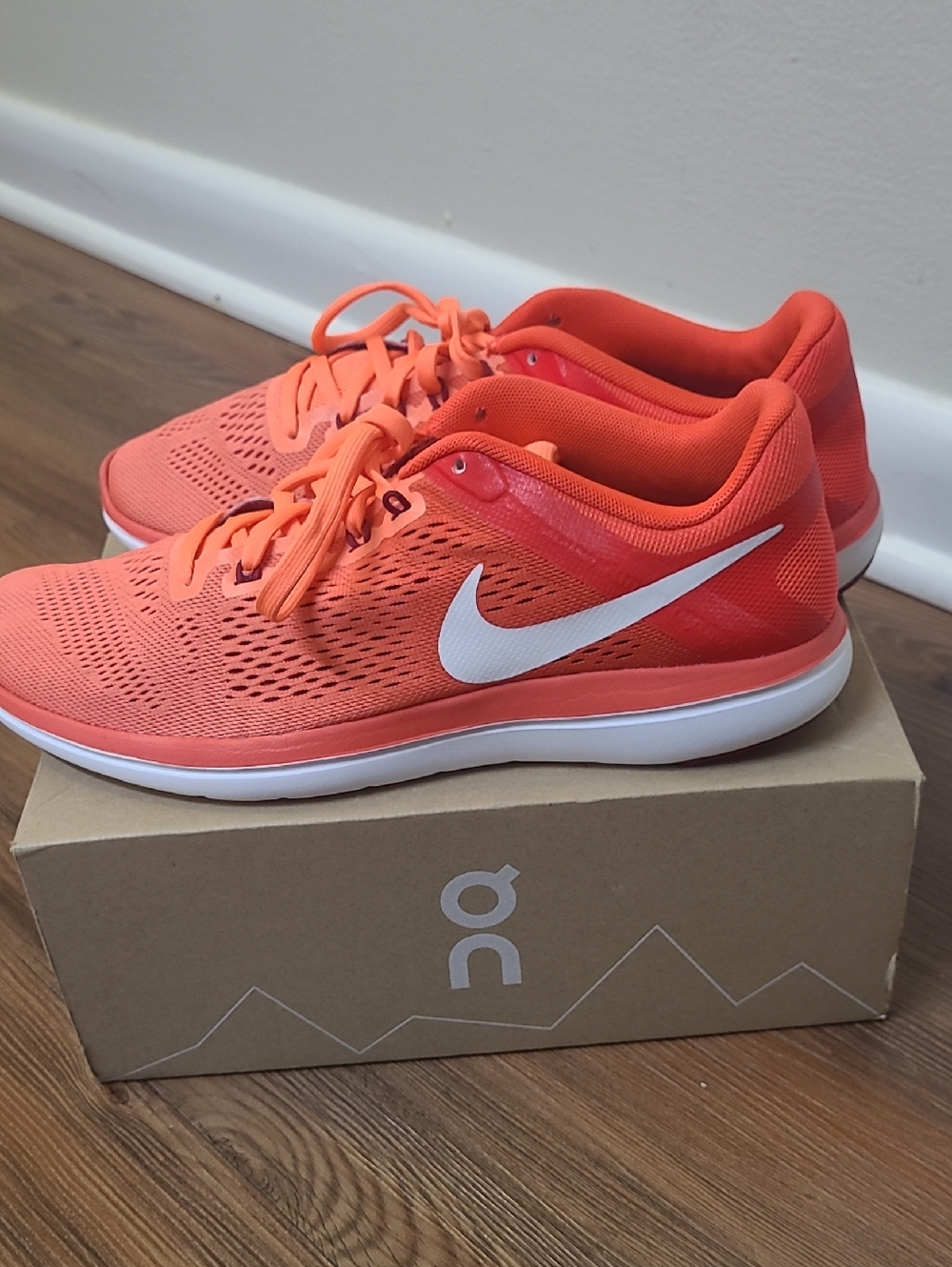 Nike Women's Bright Coral Running Sneakers with White Swoosh